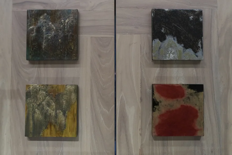 Works on the wall in the gallery archive